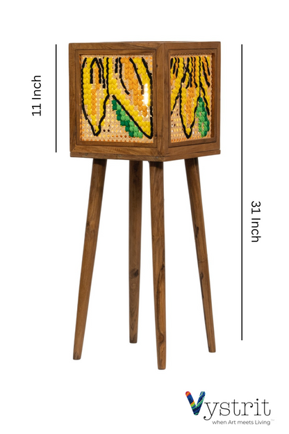 Solara Lamp (Teakwood Floor Lamp with Sunflower Art)