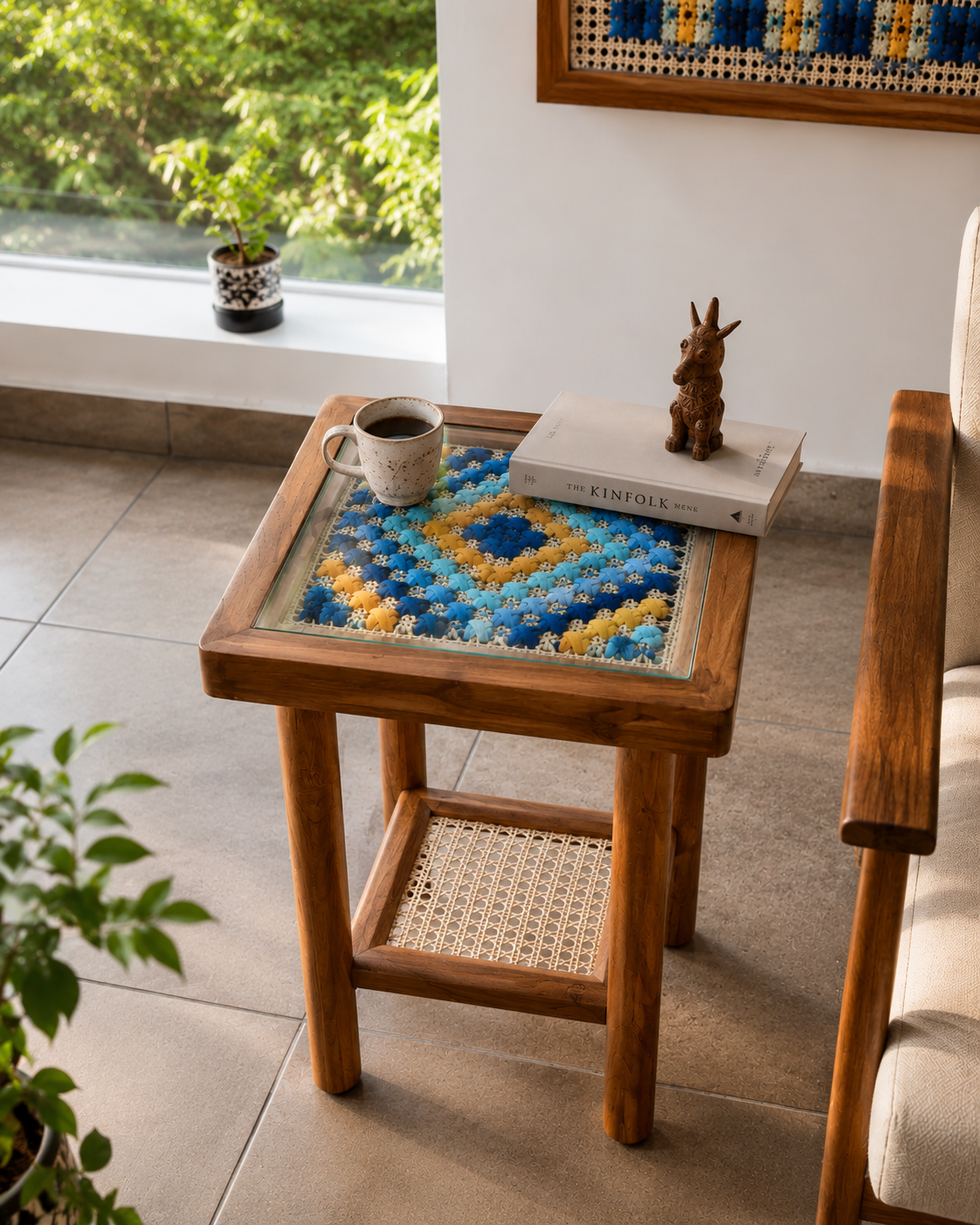 Art Side Table - Woven Tapestry