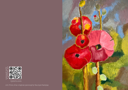 Red Poppy Bloom — A5 Art Greeting Card