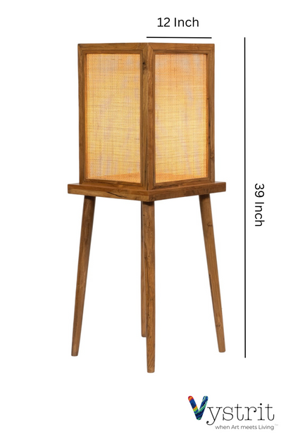 The Elevated Glow (Teakwood Floor Lamp with Cylindrical legs)