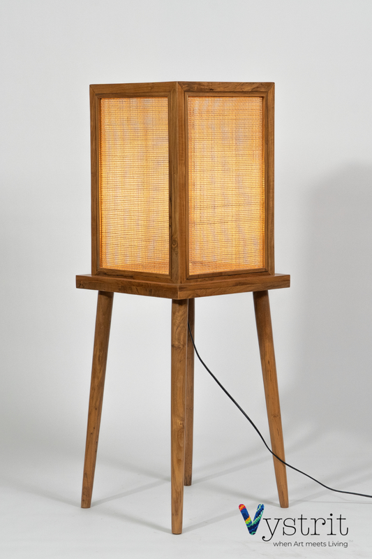 The Elevated Glow (Teakwood Floor Lamp with Cylindrical legs)