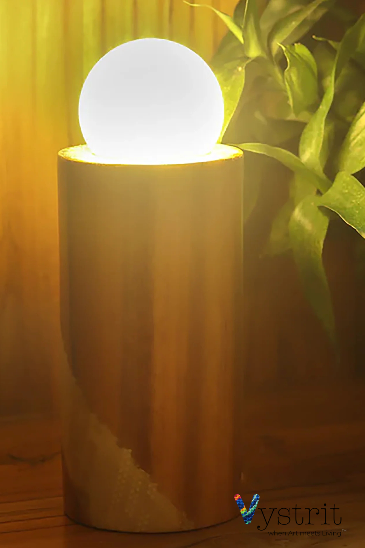 Teakwood Bedside/Table Lamp with Fabric