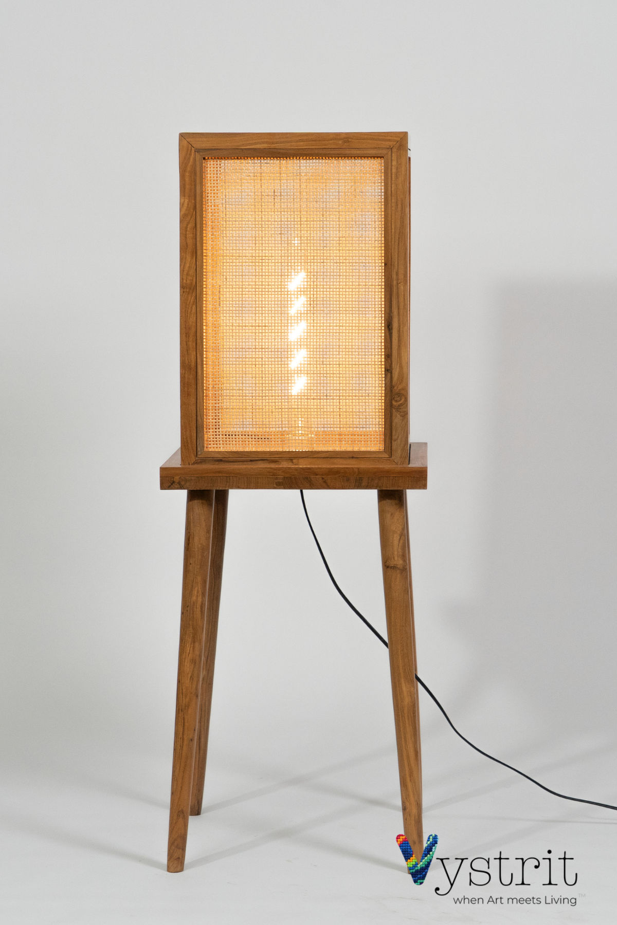 The Elevated Glow (Teakwood Floor Lamp with Cylindrical legs)