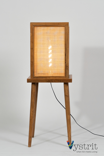 The Elevated Glow (Teakwood Floor Lamp with Cylindrical legs)