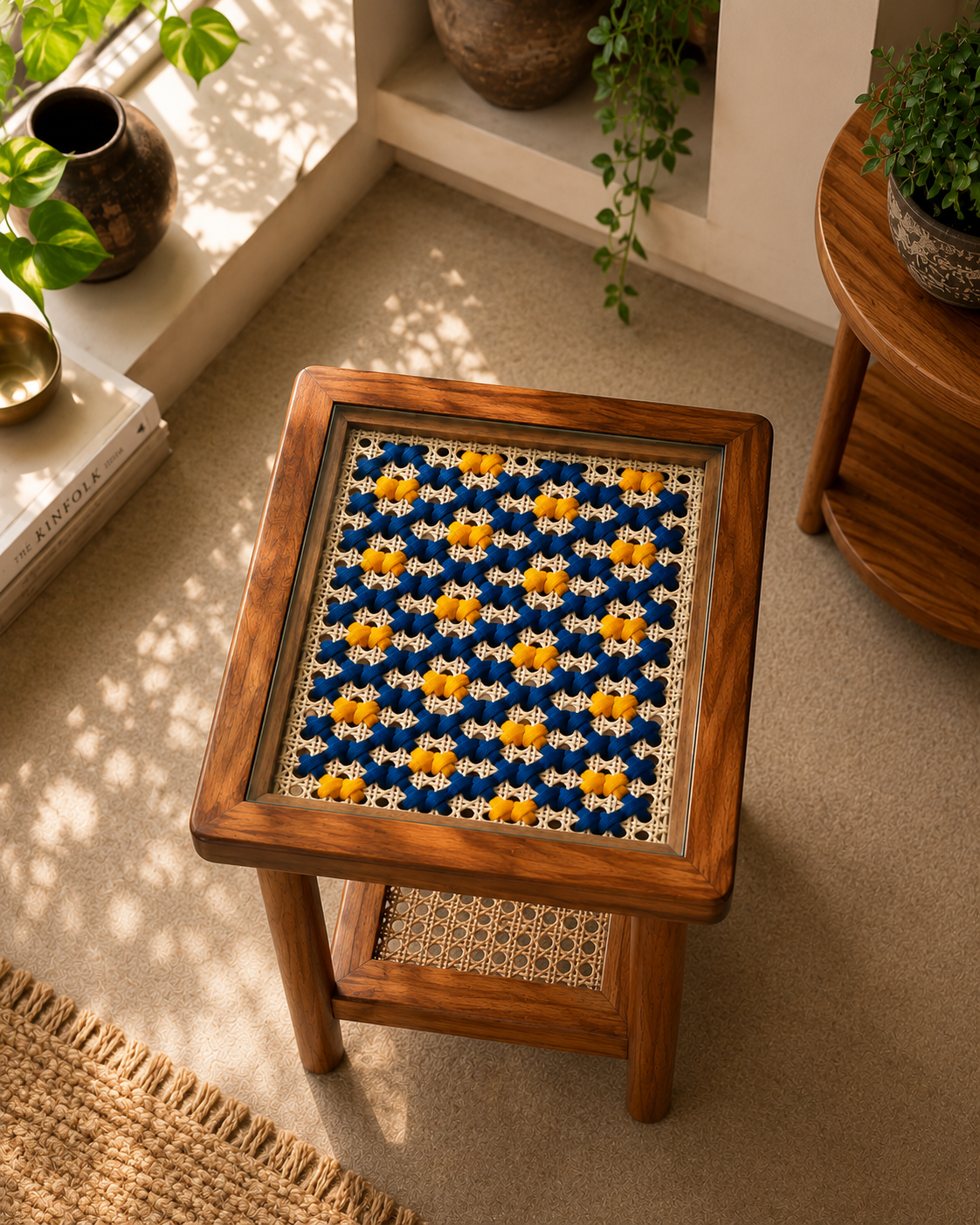 Art Side Table - Woven Tapestry