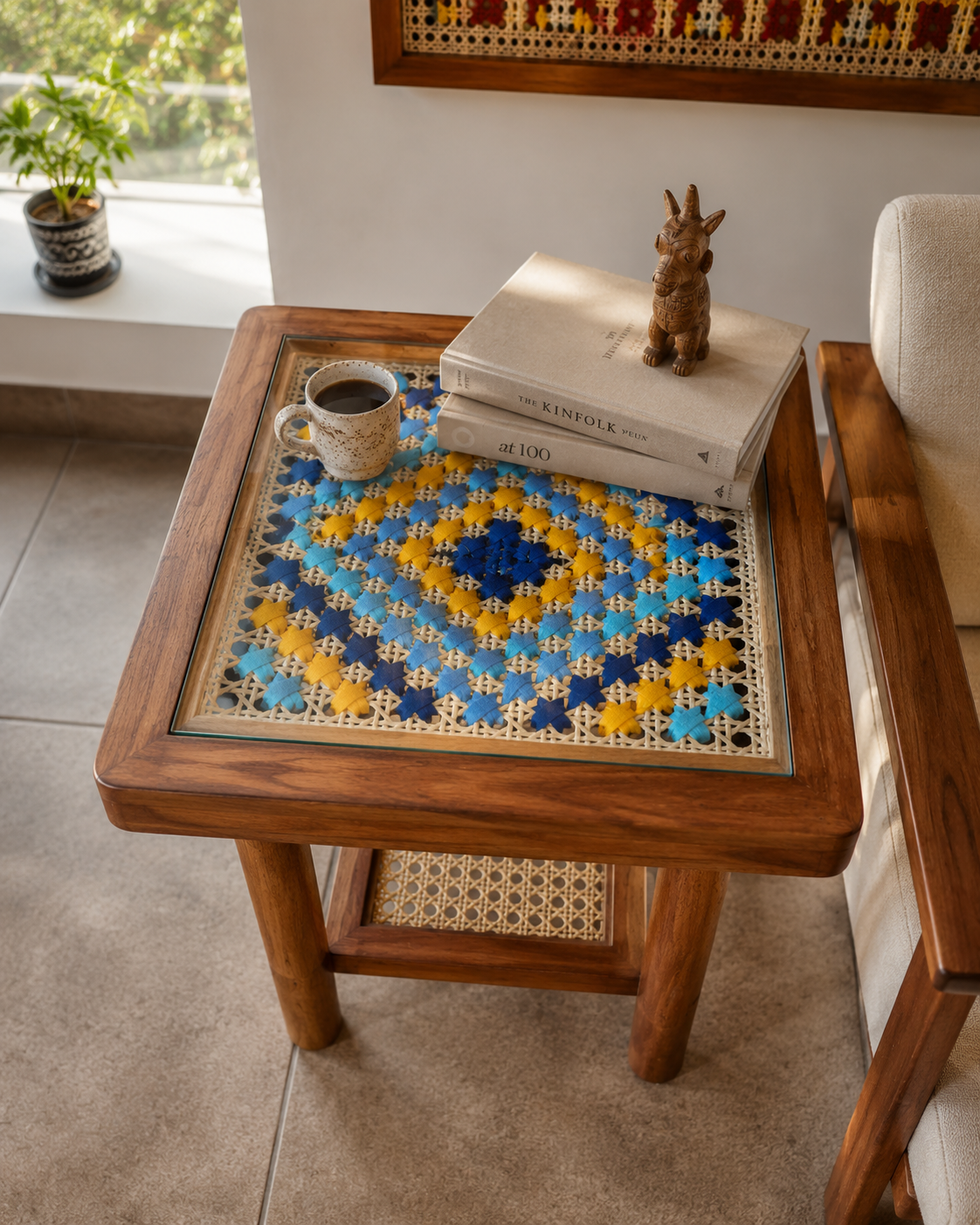 Art Side Table - Woven Tapestry