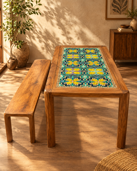 6 seater Dining Table with Changeable Art - 6ft x 3ft