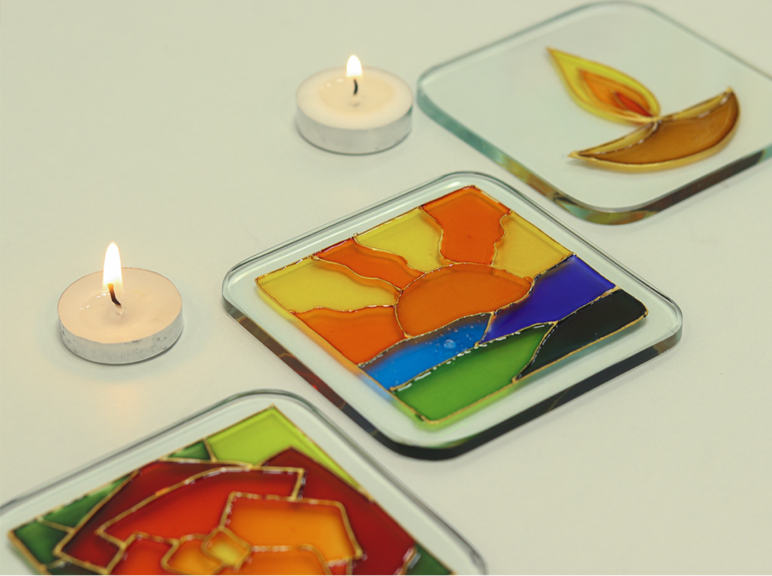 Hand-Painted Glass Tealight Holder