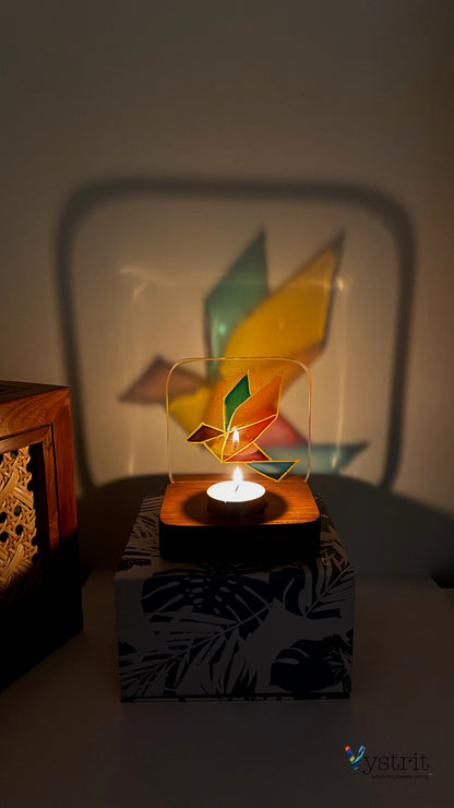 Hand-Painted Glass Tealight Holder