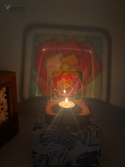Hand-Painted Glass Tealight Holder