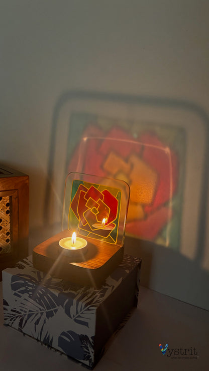 Hand-Painted Glass Tealight Holder