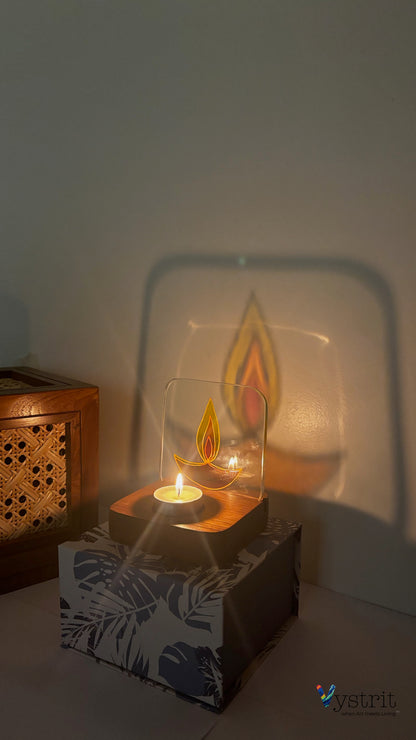 Hand-Painted Glass Tealight Holder