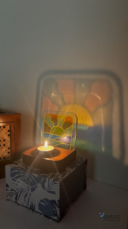 Hand-Painted Glass Tealight Holder