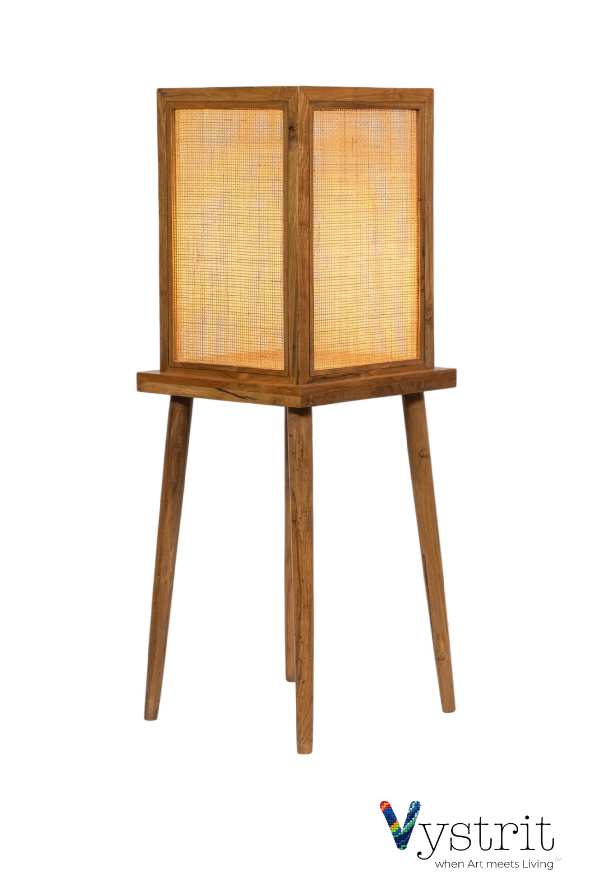 The Elevated Glow (Teakwood Floor Lamp with Cylindrical legs)
