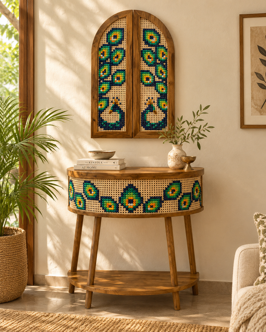 Console Table, Mirror with Doors, Combination - Majestic Peacock