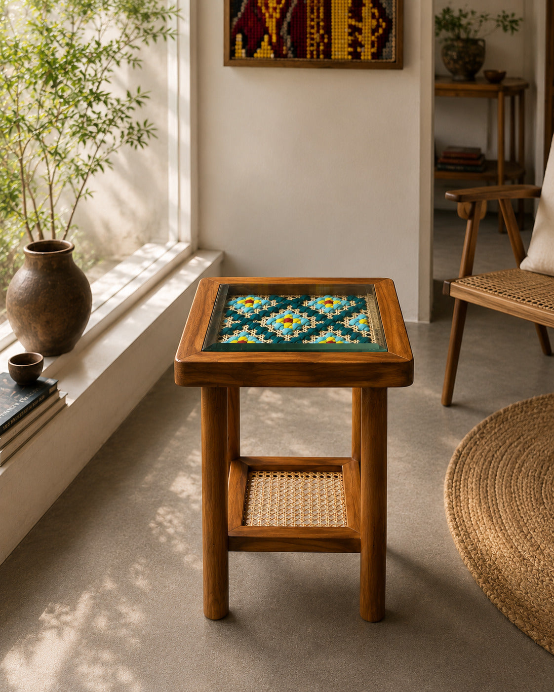 Art Side Table - Woven Tapestry