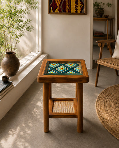 Art Side Table - Woven Tapestry