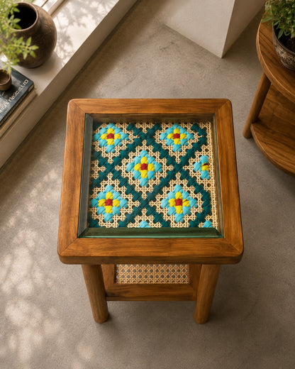 Art Side Table - Woven Tapestry