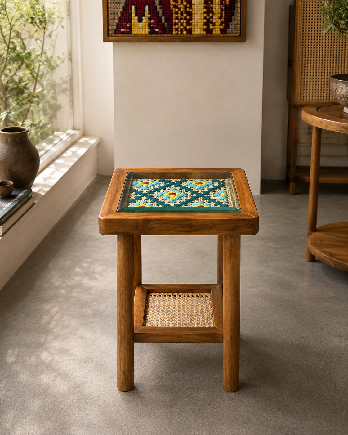 Art Side Table - Woven Tapestry
