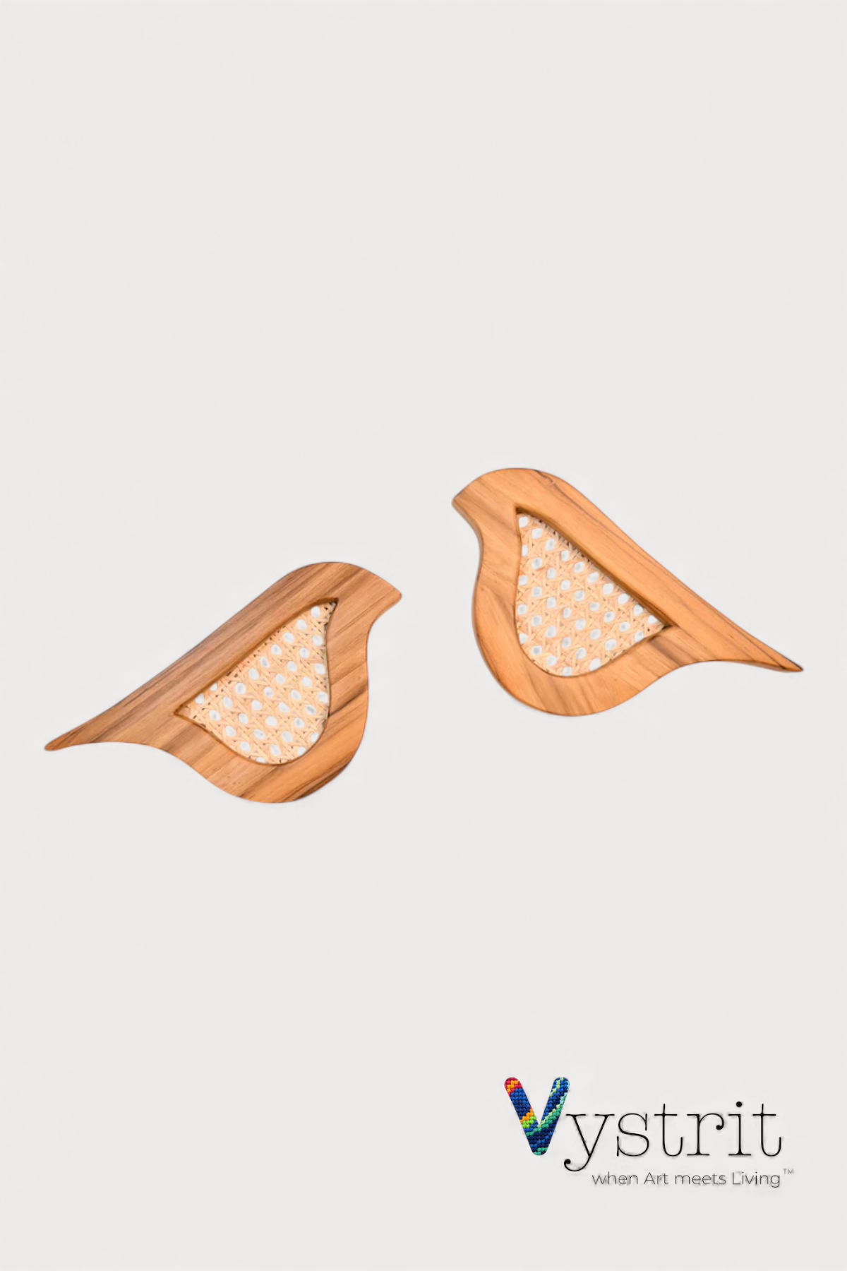 Soulmates - set of 2 Birds - custom shape wood art (Small)